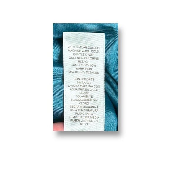 Chico’s Textured Knit Shift Midi Dress Teal V-Neck Boho Resort Beach Size XL 3 - Picture 6 of 9